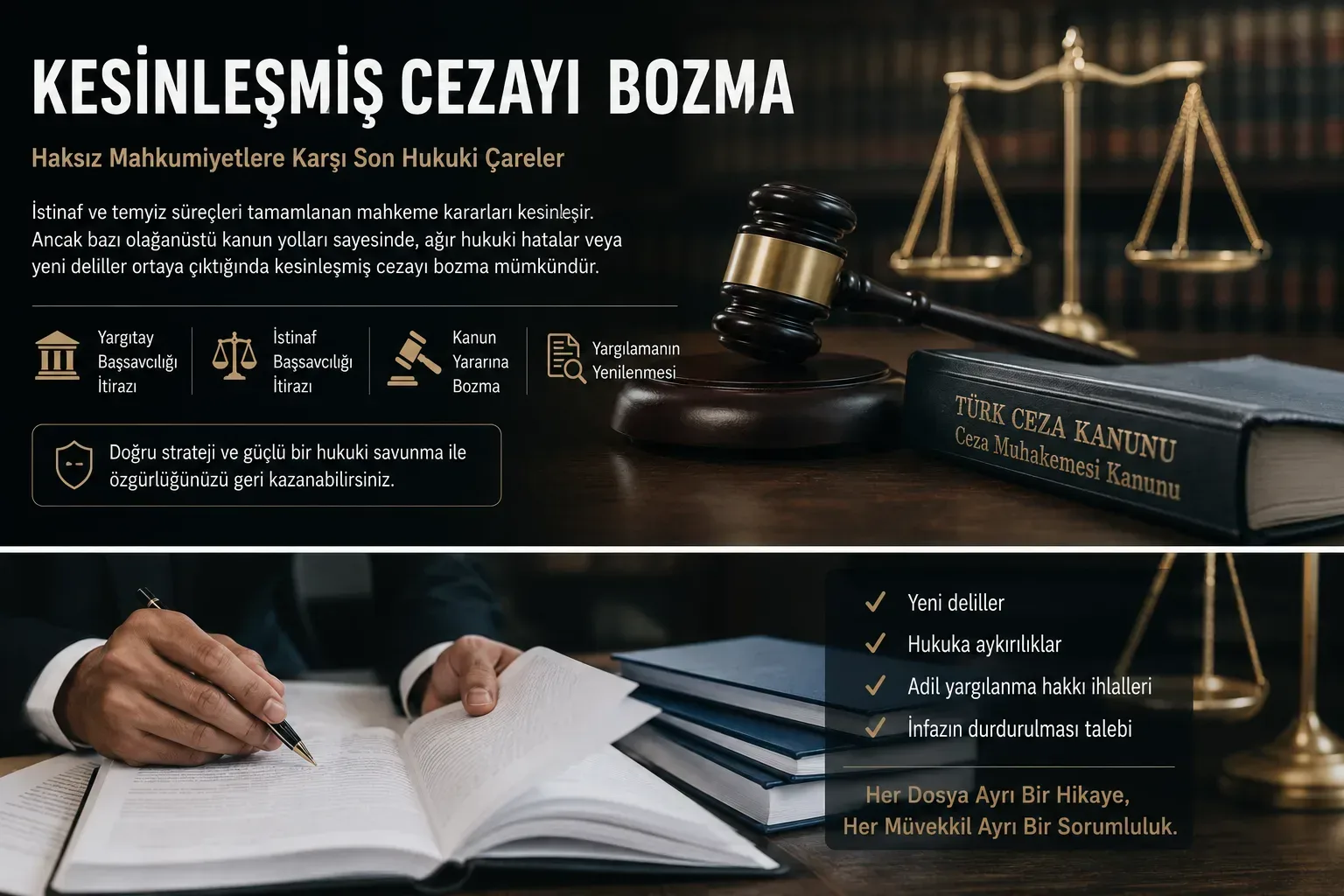 Kesinleşmiş cezayı bozma konusu öne çıkarılmış görseli