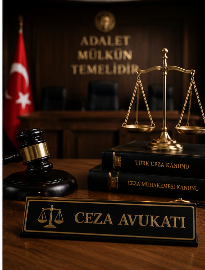 Ceza davalarında Ankara ceza avukatı desteğini temsil eden mahkeme salonu ve adalet terazisi